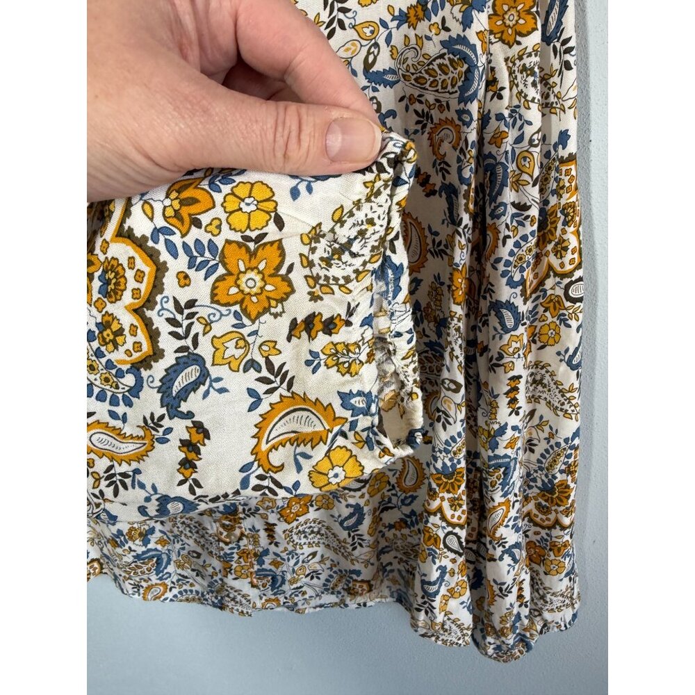 Daniel‎ Rainn Womens Floral Popover Blouse Size XL V-Neck Boho Garden Party - Picture 4 of 11